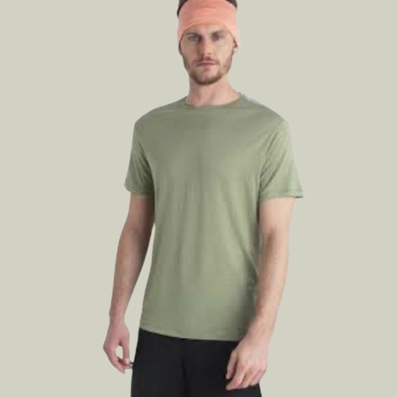 ICEBREAKER Merino Tencel Blend Short Sleeve Crew Neck Tee Sage Green Sz XL - Picture 1 of 9